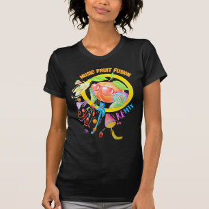 Designad T-shirt för kvinnor med Music Fruit Fusio