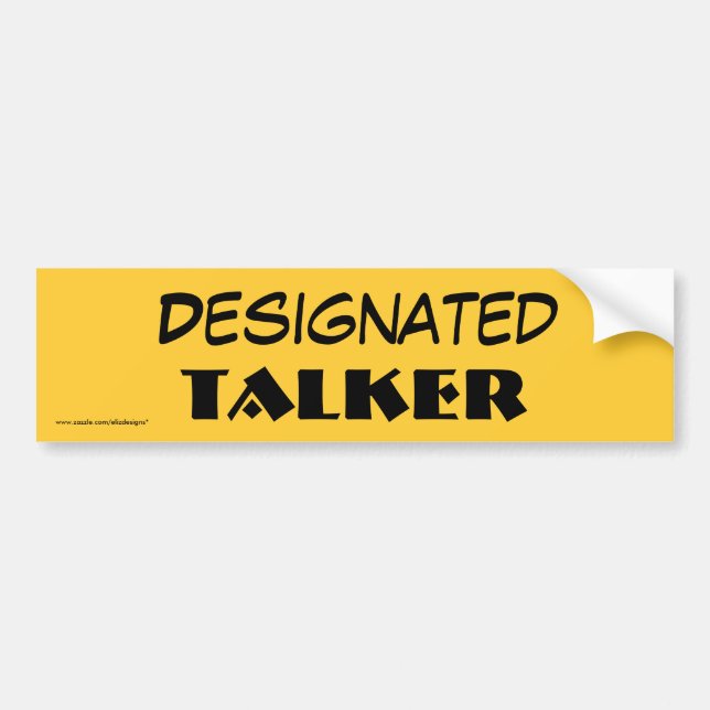 Designad Talker Bumper Sticker Bildekal (Framsidan)