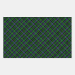 Designad utskrift av Campbell Klan Tartan Rektangulärt Klistermärke