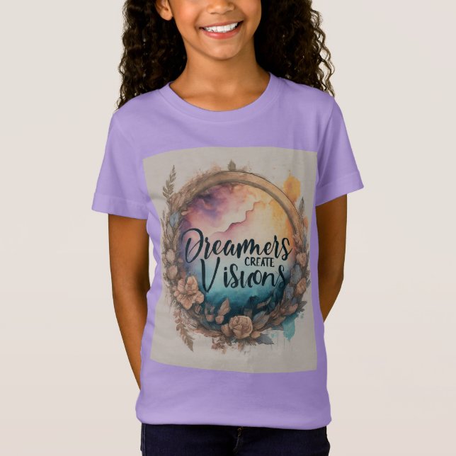 designade Barnen "Dreamers Skapar visioner" T Shirt (Framsida)