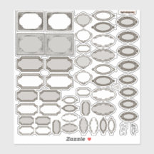 Designade etiketter dekalark