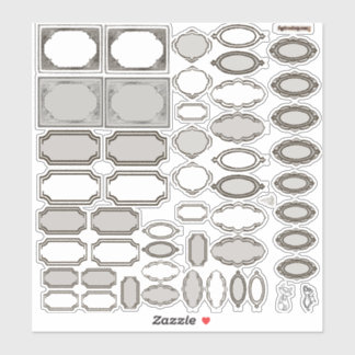 Designade etiketter dekalark