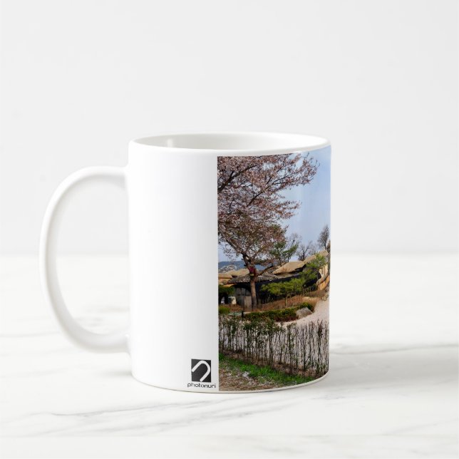 Designade med ett fotografi av Sydkorea, tryckt Kaffemugg (Vänster)