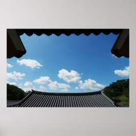 Designade med ett fotografi av Sydkorea, tryckt Poster