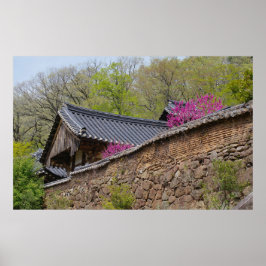 Designade med ett fotografi av Sydkorea, tryckt Poster