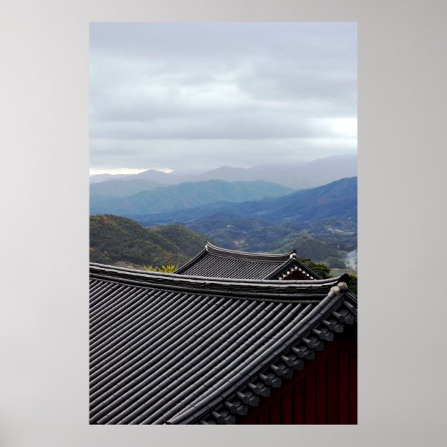 Designade med ett fotografi av Sydkorea, tryckt Poster (Framsidan)