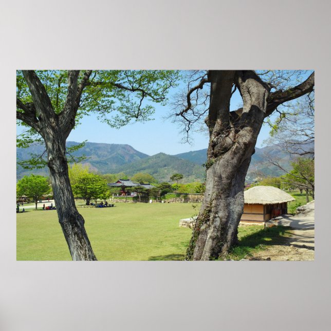 Designade med ett fotografi av Sydkorea, tryckt Poster (Framsidan)