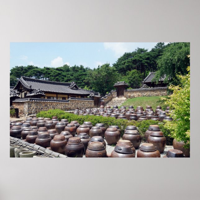 Designade med ett fotografi av Sydkorea, tryckt Poster (Framsidan)