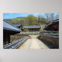 Designade med ett fotografi av Sydkorea, tryckt Poster
