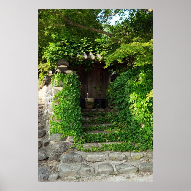 Designade med ett fotografi av Sydkorea, tryckt Poster (Framsidan)