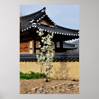 Designade med ett fotografi av Sydkorea, tryckt Poster