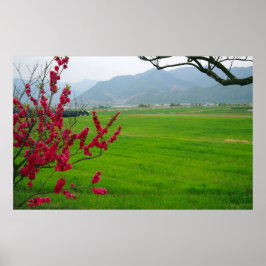 Designade med ett fotografi av Sydkorea, tryckt Poster