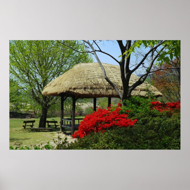 Designade med ett fotografi av Sydkorea, tryckt Poster (Framsidan)