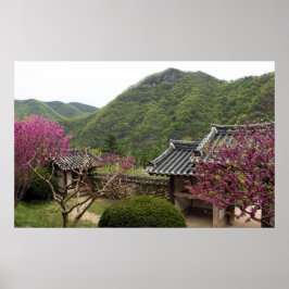 Designade med ett fotografi av Sydkorea, tryckt Poster
