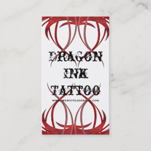 Designade visitkortar för röd tatuering visitkort