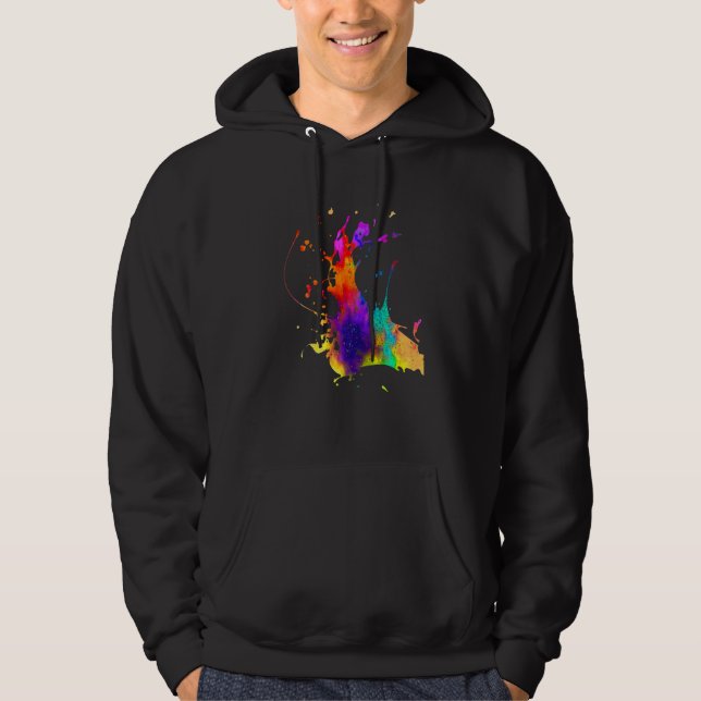 Designar Kläder Originaltryck Splash Hoodie (Framsida)