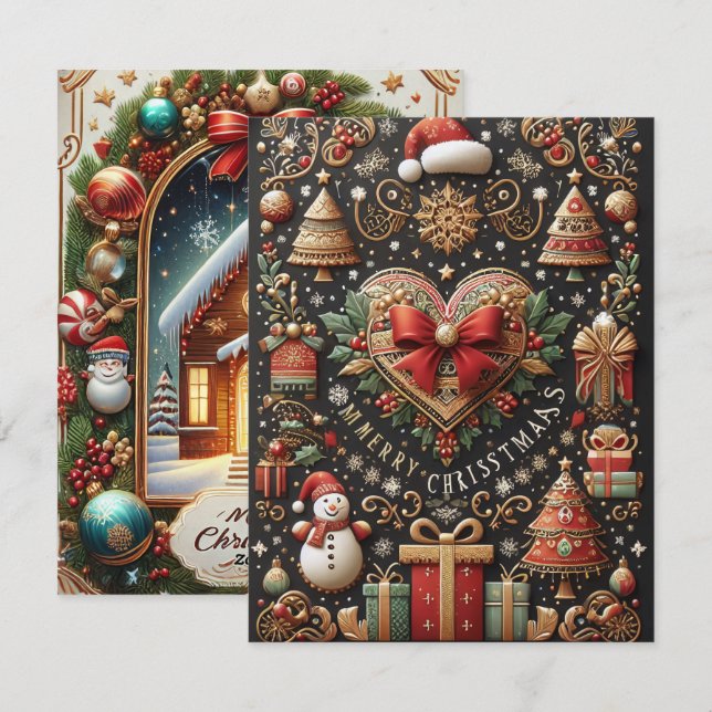 Designat könskort julkort (Fram/baksida)