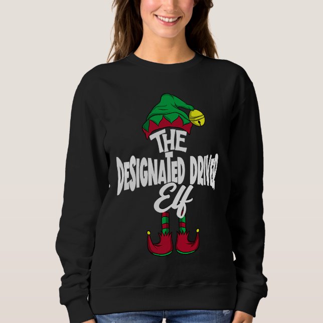 DESIGNATED DRIVER Elf Family Group Matching PJ Chr T Shirt (Framsida)