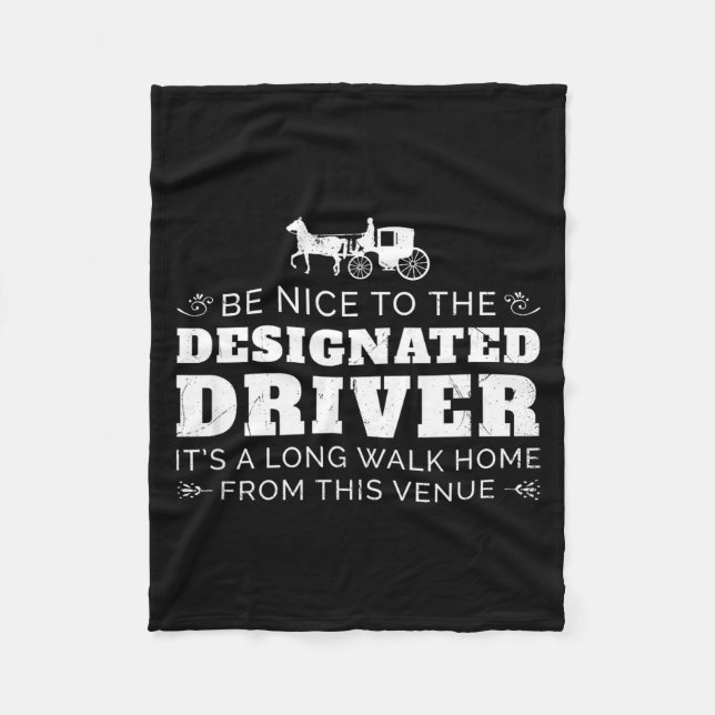 Designated Driver Horse Carriage Funny Men Women Q Fleecefilt (Framsidan)
