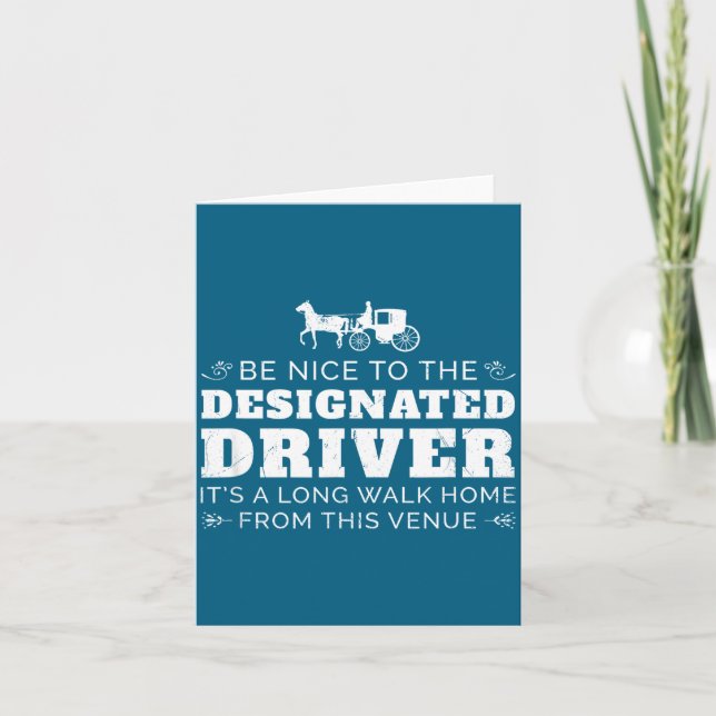 Designated Driver Horse Carriage Funny Men Women Q Kort (Framsida)