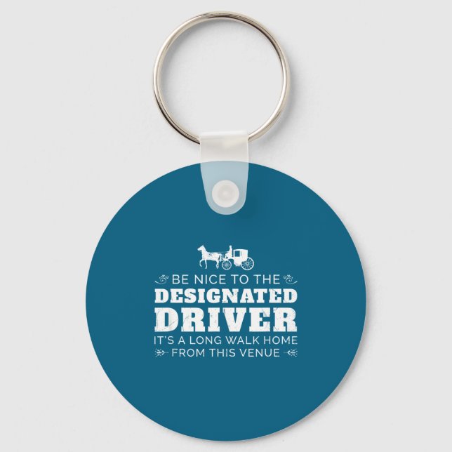 Designated Driver Horse Carriage Funny Men Women Q Nyckelring (Framsida)
