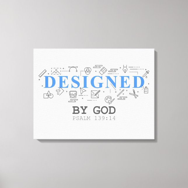 Designed By God – Men & Boys Christian Faith Psalm Canvastryck (Framsida)