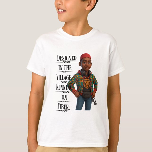 Designed In The Village,Pixarstyle 3D T Shirt (Framsida)