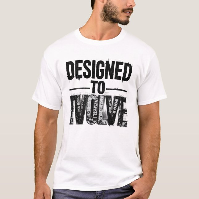 Designed to Evolve Men T Shirt Motivational Growth (Framsida)