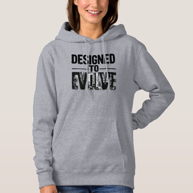 Designed to Evolve Women Hoodie MotivationalGrowth T Shirt (Framsida)