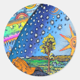 Designen för jord för den Flammarion Runt Klistermärke