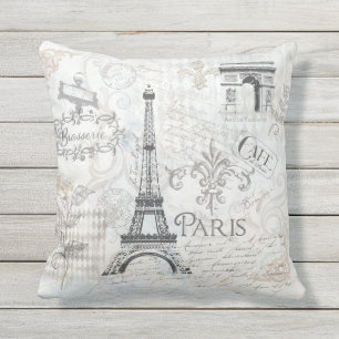 Designen för Paris stadscollage kudder Utomhuskudde