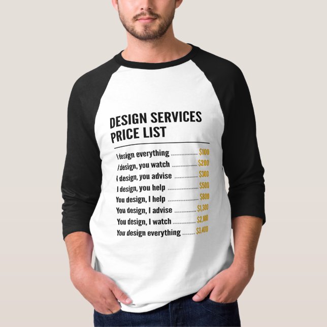 Designen servar pris listar t shirt (Framsida)
