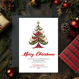 Designer Artistic Christmas Tree Holiday Template Julkort