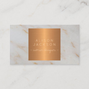 designer av grått marble metallkoppar guld insida visitkort
