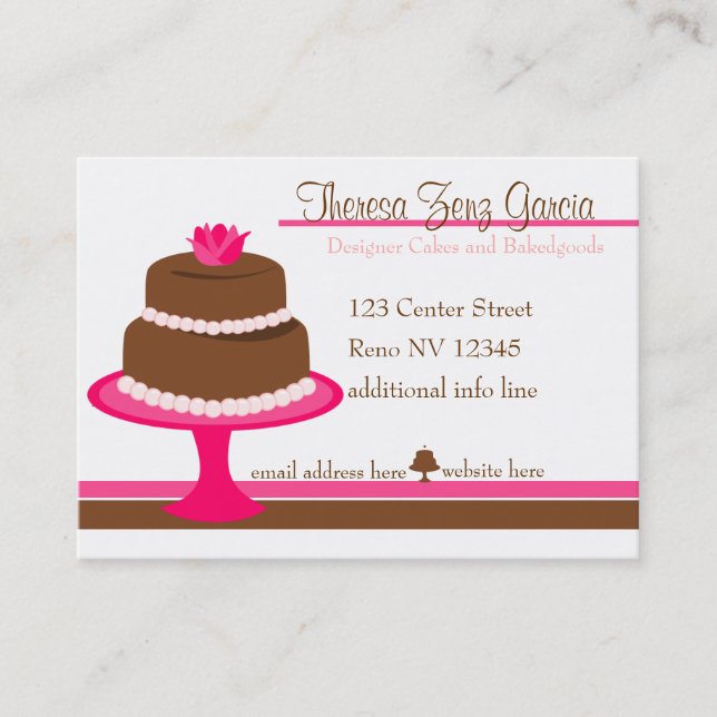 Designer Bakedgoods-Cake Visitkort (Framsida)