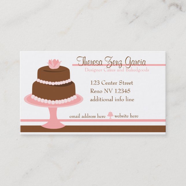 Designer Bakedgoods-Cake Visitkort (Framsida)