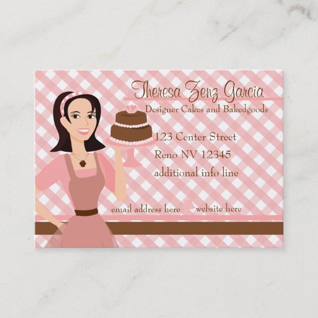 Designer Bakedgoods-Cake Visitkort (Framsida)