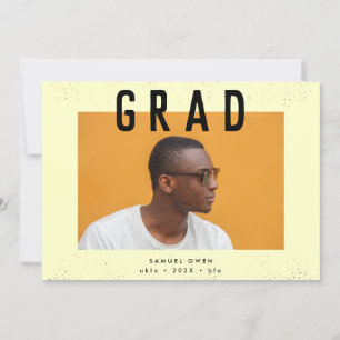 Designer Black Gult Text Modern Two Photo Grad Meddelande