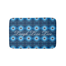 Designer Blommigt Mat in Blue and Black