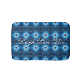 Designer Blommigt Mat in Blue and Black Badrumsmatta