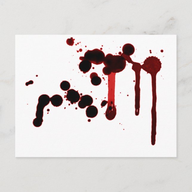 Designer Blood Splatter Helg Vykort (Framsida)
