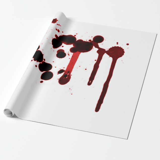 Designer Blood Splatter Presentpapper (Utrullad)