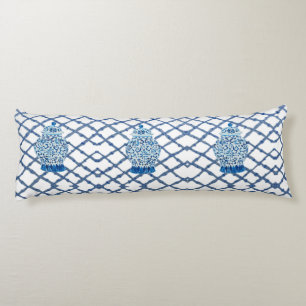 Designer Blue White Ginger Burk Burk Kroppskudde