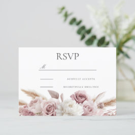 Designer Boho Blush Blommig Bröllop OSA Kort