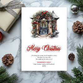 Designer Cozy Christmas Scene Greeting Card Julkort