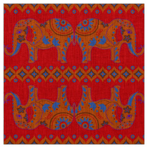 Designer Fabrics - Natural Linen-Elephants Tyg
