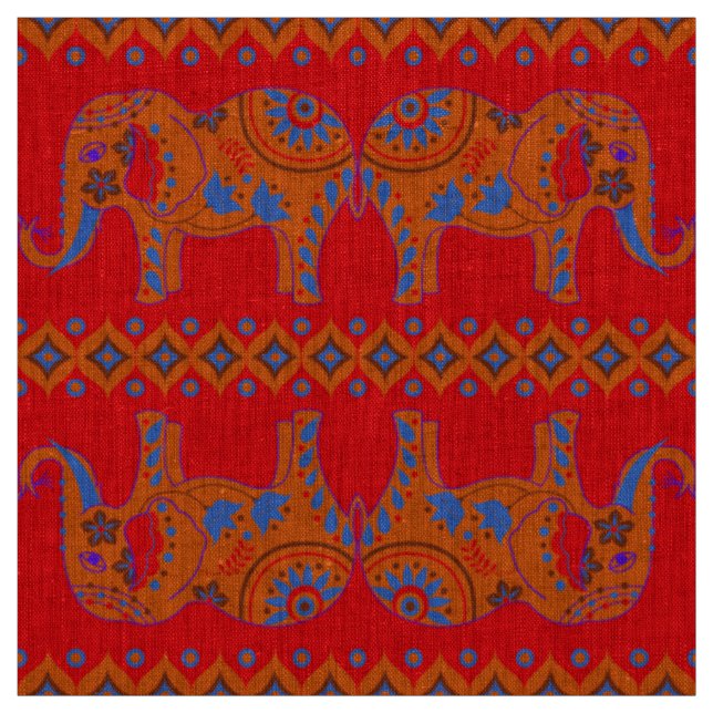 Designer Fabrics - Natural Linen-Elephants Tyg (Provkarta)