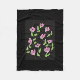 Designer Fleece Blanket in Pinks med Black