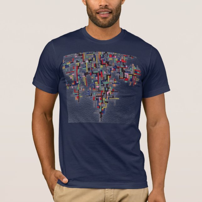 Designer för Fractal för PIXELpopabstrakt Tee Shirt (Framsida)