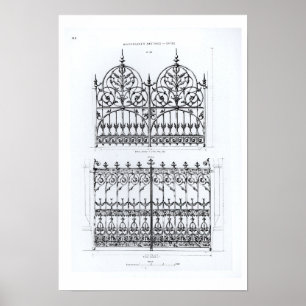 Designer för gjutjärnräcke, från 'Macfarlanes Poster